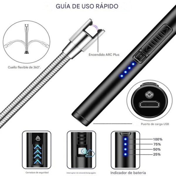 Encendedor Electrónico Recargable USB combo x3Unidades - Image 3