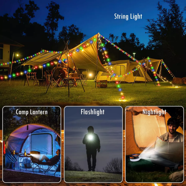Lámpara LED Guirnalda Camping Recargable 10m - Image 5