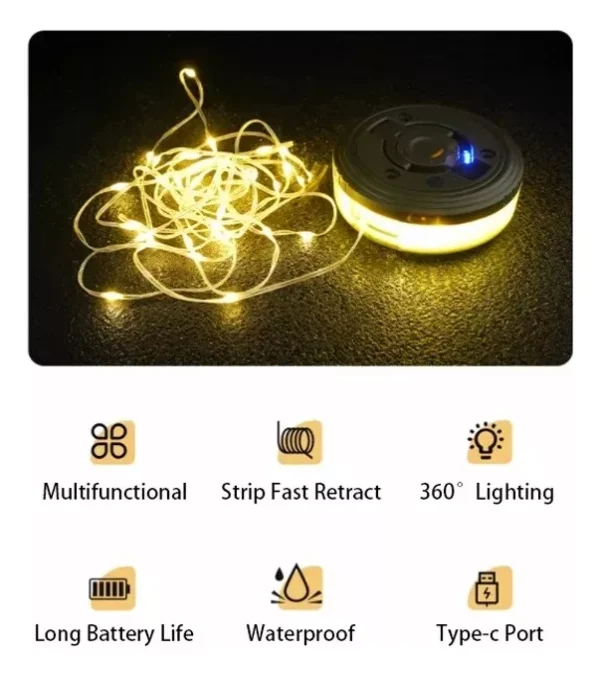Lámpara LED Guirnalda Camping Recargable 10m - Image 11