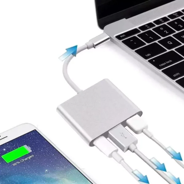 Adaptador Convertidor 3 En 1 Hub Usb C A HDMI/USB 3.0/TIPO C - Image 5