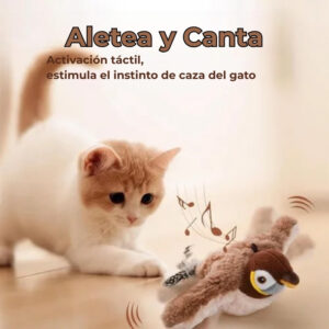 Juguete Eléctrico para Gato – “Gorrión Realista que Vibra y Canta”