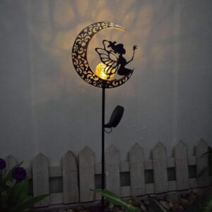 Estaca Luz Solar Decorativa - Modelo “Hada Lunar con Varita Mágica”