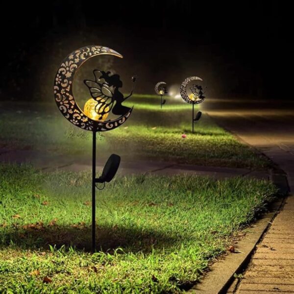Estaca Luz Solar Decorativa - Modelo “Hada Lunar con Varita Mágica” - Image 3