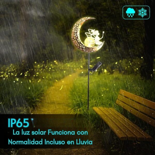 Estaca Luz Solar Decorativa - Modelo “Hada Lunar con Varita Mágica” - Image 4