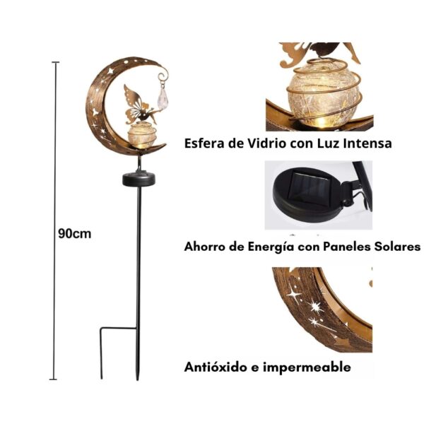 Estaca Luz Solar Decorativa Exterior - Modelo "Hada Lunar" - Image 13