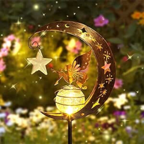 Estaca Luz Solar Decorativa Exterior - Modelo "Hada Lunar Estrella"