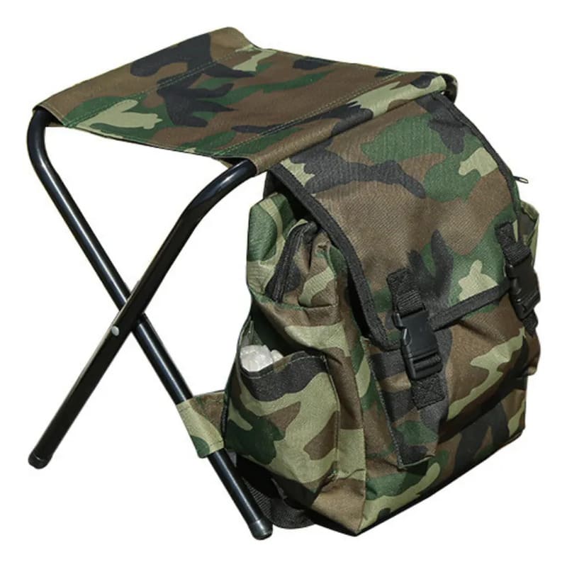 Silla Mochila 2 en 1 Plegable Camuflada — Reforzada hasta 100 kg