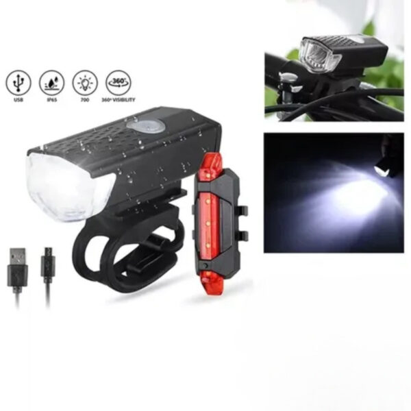 Kit Luces LED Bicicleta USB Delantera y Trasera | Impermeable y Recargable - Image 12