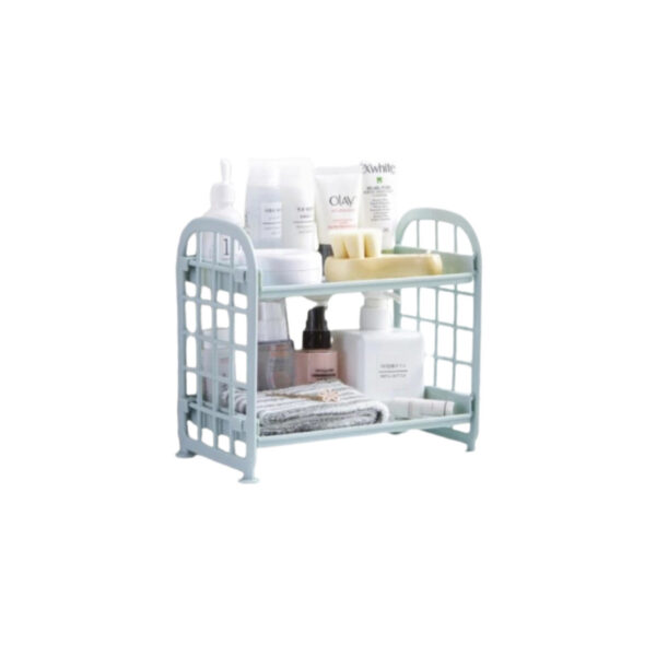 Organizador de 2 Niveles para Escritorio, Baño y Cocina – Verde, Lila, Azul y Rosa - Image 4