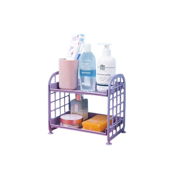 Organizador de 2 Niveles para Escritorio, Baño y Cocina – Verde, Lila, Azul y Rosa - Image 3