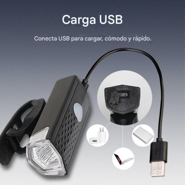 Kit Luces LED Bicicleta USB Delantera y Trasera | Impermeable y Recargable - Image 10