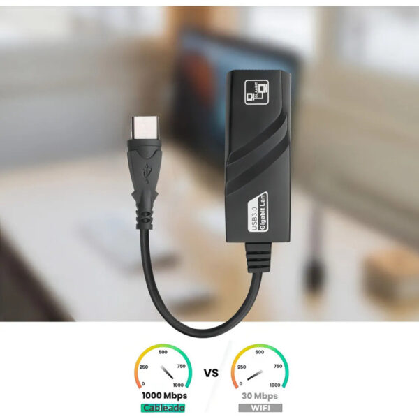 Adaptador de Red USB C a Ethernet RJ45 10/100/1000 Mbps | Conexión estable y rápida para laptops, MacBook, TV Box y más | Plug & Play | Alta compatibilidad - Image 4