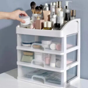 Organizador de Maquillaje y Cosméticos 3 Cajones 4 Niveles Blanco | Orden y Estilo