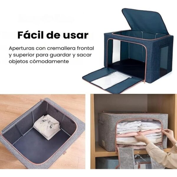Caja Organizadora De Ropa Plegable Con Ventana Frontal Y Cierre | Almacenamiento Ropa, Toallas Y Sábanas - Image 3