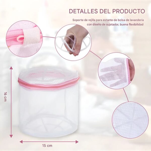Bolsa Cilíndrica de Malla Doble para Lavado de Ropa Delicada - Image 3