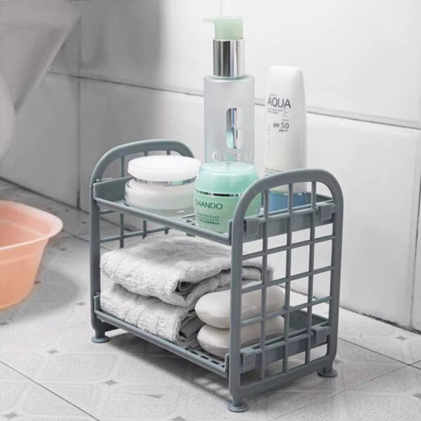 Organizador de 2 Niveles para Escritorio, Baño y Cocina – Verde, Lila, Azul y Rosa - Image 8