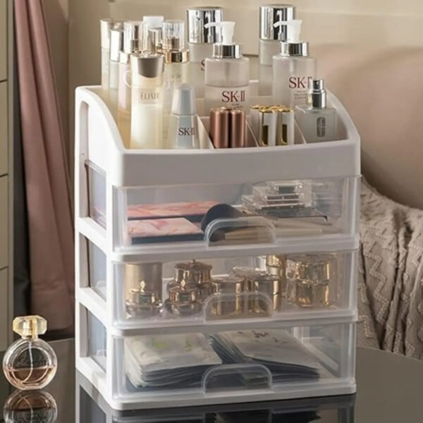 Organizador de Maquillaje y Cosméticos 3 Cajones 4 Niveles Blanco | Orden y Estilo - Image 4