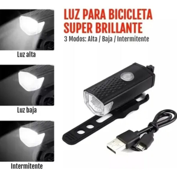 Kit Luces LED Bicicleta USB Delantera y Trasera | Impermeable y Recargable - Image 5