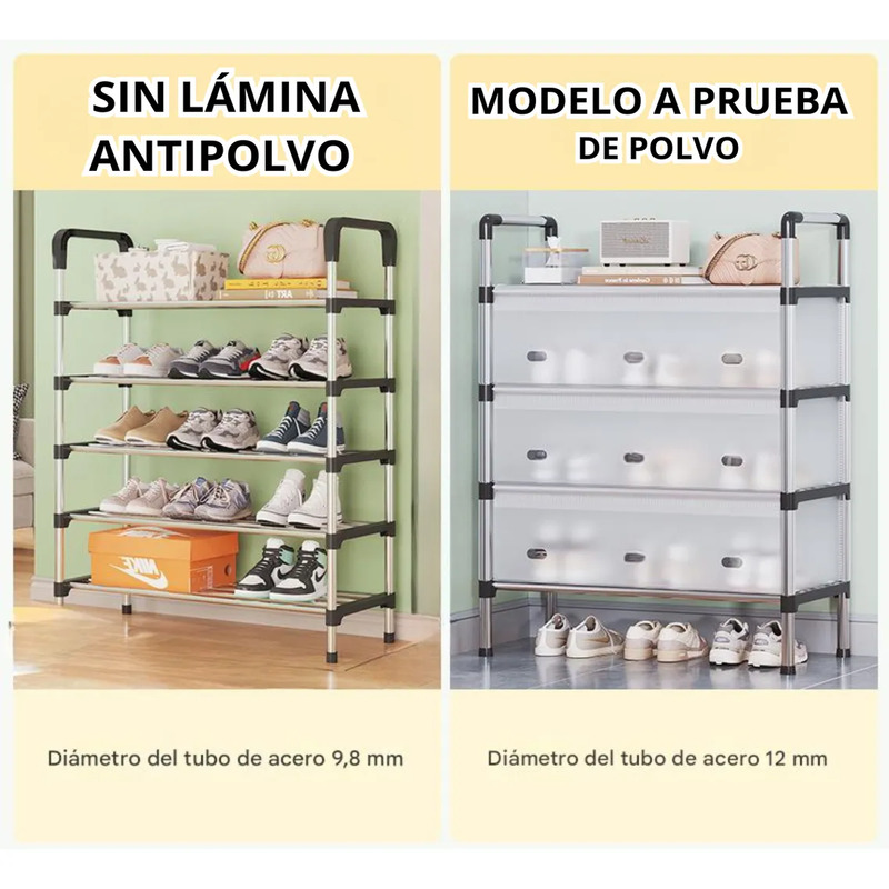 Organizador de Zapatos Antipolvo 4 Niveles Blanco | Compacto, Espacioso y Funcional - Image 6