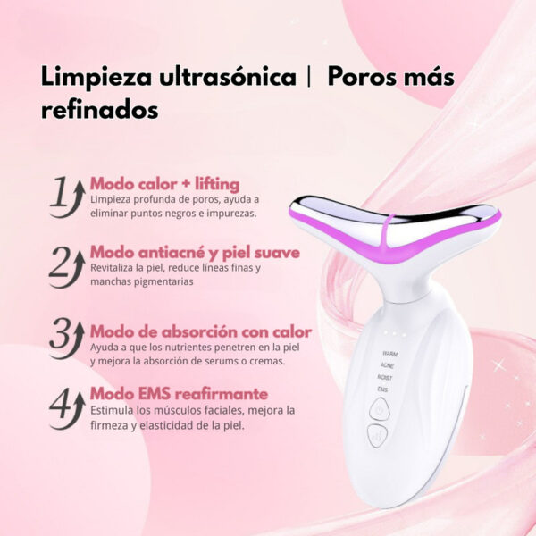 Masajeador Antienvejecimiento Facial Cuello Lifting EMS D836 Blanco - Image 6