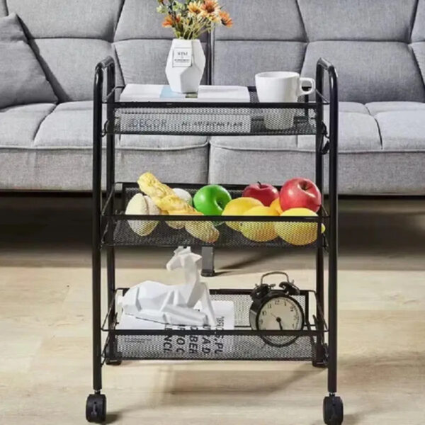 Carrito Organizador Multiuso con Estantes y Ruedas Negro| Cocina, Baño y Habitaciones - Image 6