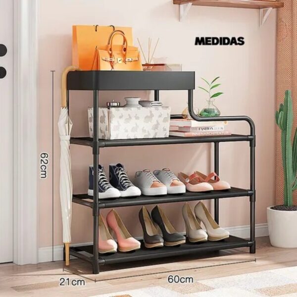 Zapatero Organizador Metálico 3 Niveles Para Entrada | Mueble para Zapatos, Botas y Tacones - Image 3