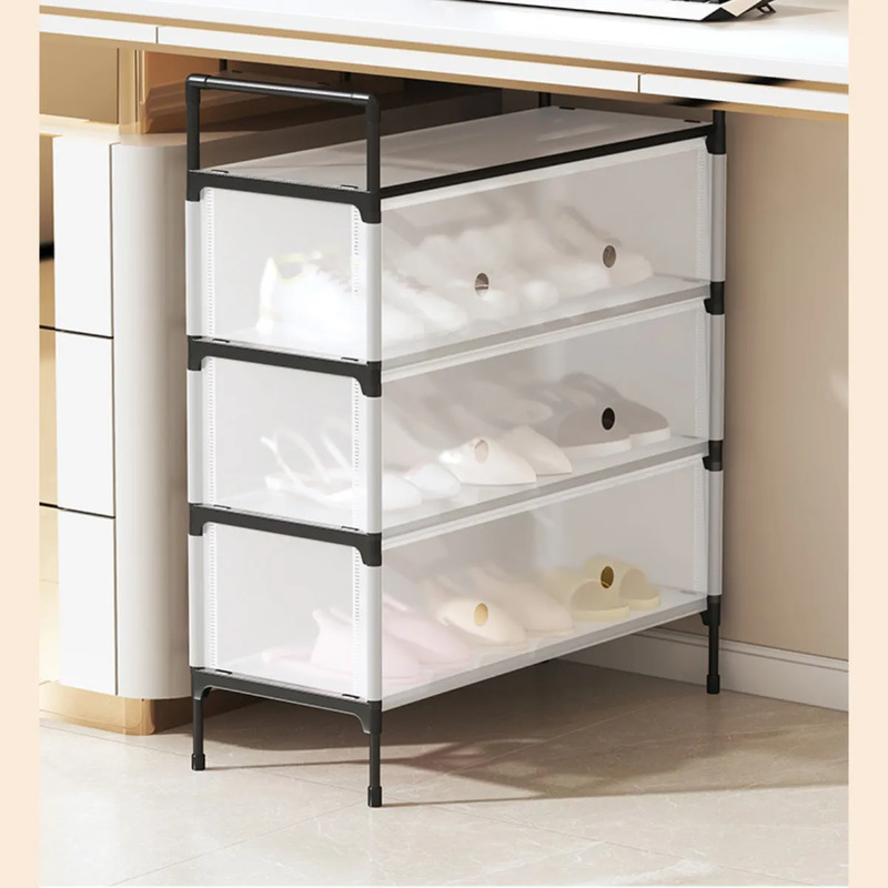 Organizador de Zapatos Antipolvo 4 Niveles Blanco | Compacto, Espacioso y Funcional - Image 7