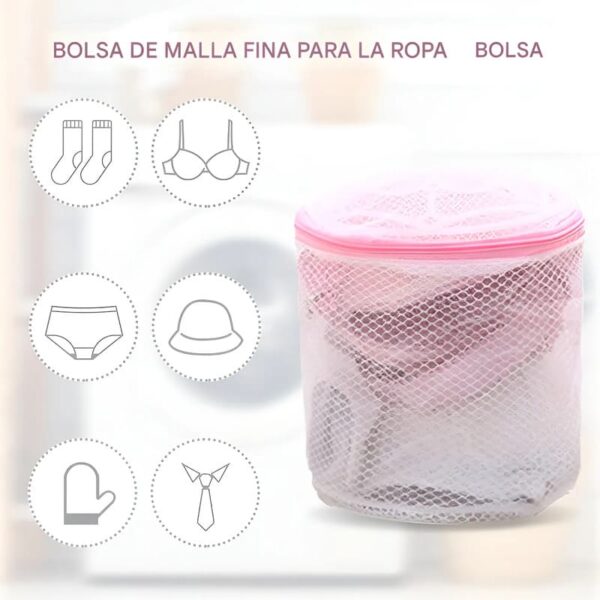 Bolsa Cilíndrica de Malla Doble para Lavado de Ropa Delicada - Image 6