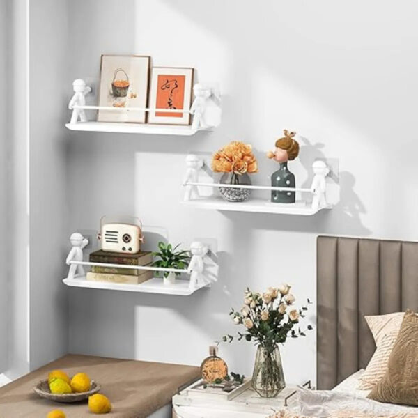 Estante De Pared Repisa Metálica Adhesiva Para Baño Cocina Blanco - Image 7