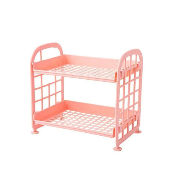 Organizador de 2 Niveles para Escritorio, Baño y Cocina – Verde, Lila, Azul y Rosa - Image 6