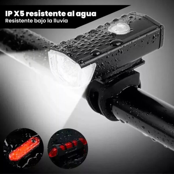 Kit Luces LED Bicicleta USB Delantera y Trasera | Impermeable y Recargable - Image 8
