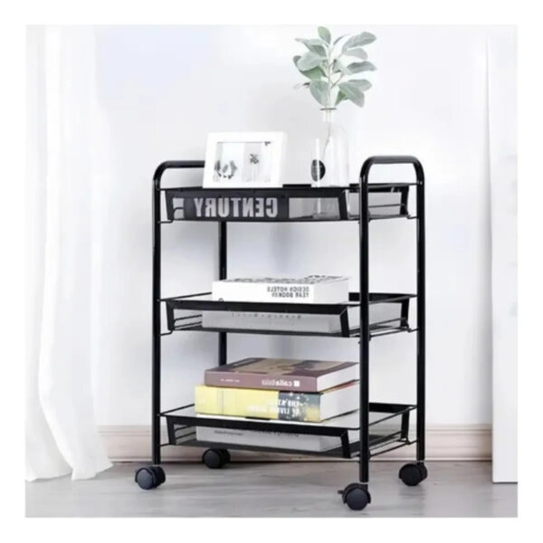 Carrito Organizador Multiuso con Estantes y Ruedas Negro| Cocina, Baño y Habitaciones - Image 8