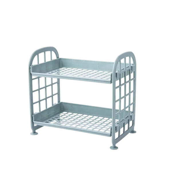 Organizador de 2 Niveles para Escritorio, Baño y Cocina – Verde, Lila, Azul y Rosa