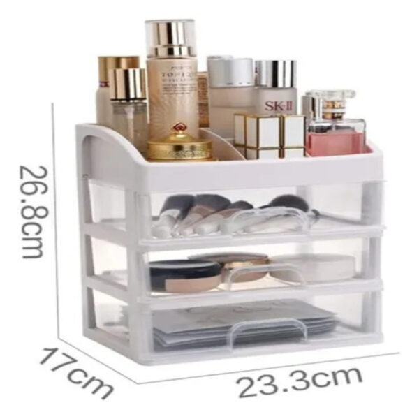 Organizador de Maquillaje y Cosméticos 3 Cajones 4 Niveles Blanco | Orden y Estilo - Image 3
