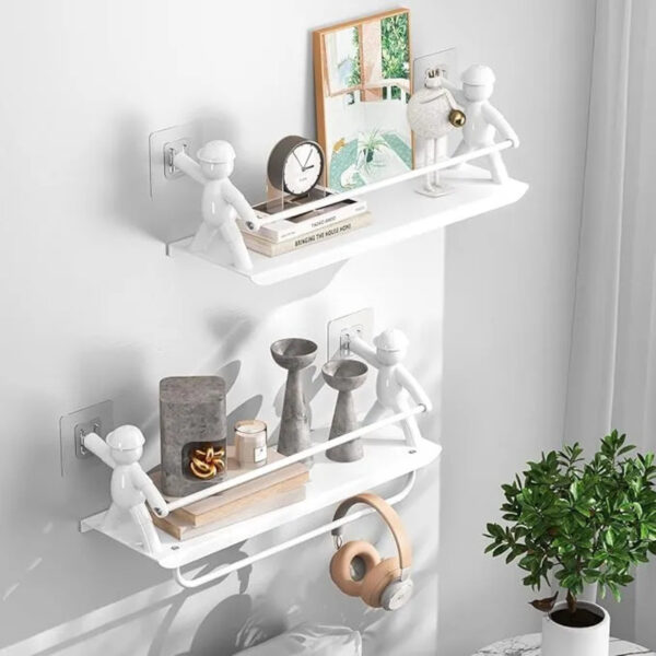 Estante De Pared Repisa Metálica Adhesiva Para Baño Cocina Blanco - Image 9