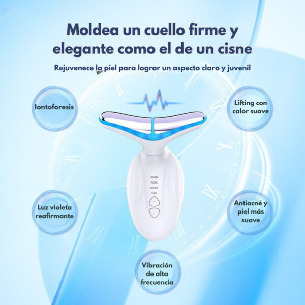 Masajeador Antienvejecimiento Facial Cuello Lifting EMS D836 Blanco - Image 5