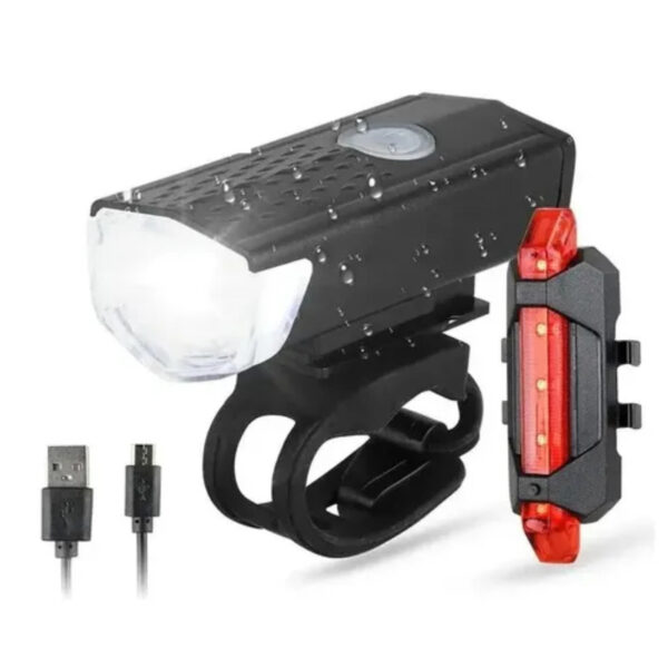 Kit Luces LED Bicicleta USB Delantera y Trasera | Impermeable y Recargable