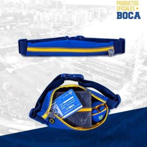 Riñonera Neoprene Impermeable Boca Juniors Original | Deportiva, Elástica y con Salida para Auriculares