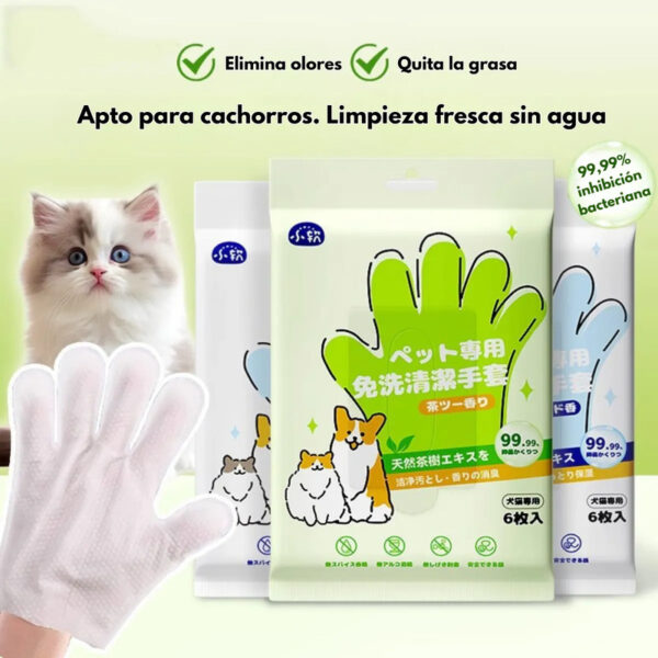 Guantes Toallitas Húmedas para Gatos y Perros x5 | Limpieza Rápida y Fácil - Image 5